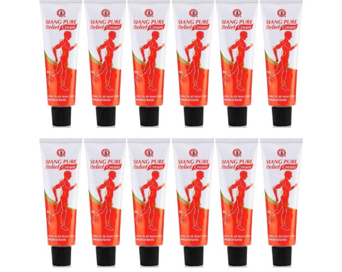 Siang Pure Relief Cream 62g Thai Herbal Muscle Rub (Set of 12)