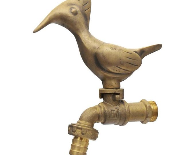 Brass Garden Tap Asian Openbill Spigot Faucet Vintage Yard Water Home Decor Outdoor