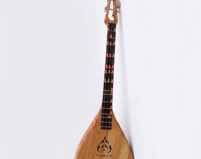 Handmade Thai Acoustic Phin Guitar Solid Arang Wood Isan Lute Folk Musical Art