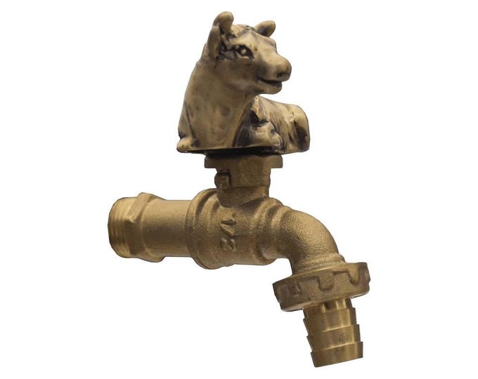 Brass Garden Tap Cow A Spigot Faucet Vintage Yard Water Home Decor Outdoor