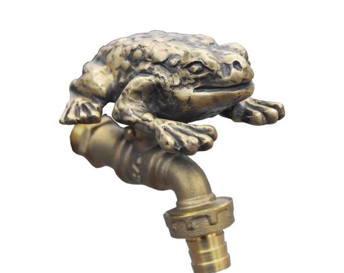 Brass Garden Tap Toad Spigot Faucet Vintage Yard Water Home Decor Outdoor
