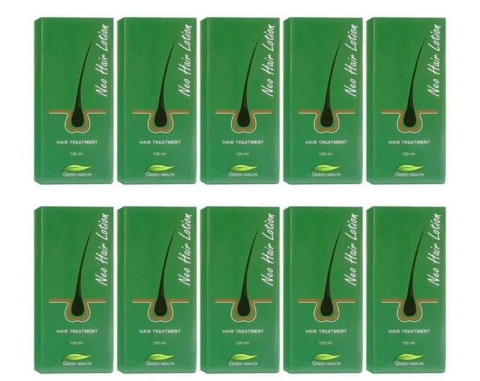 Neo Hair Lotion 120ml Set of 10: Green Wealth Thai Hair Root Nutrients Treatment