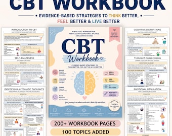 Arbeitsbuch zur kognitiven Verhaltenstherapie | Arbeitsblätter zur kognitiven Verhaltenstherapie, Gedankentagebücher & druckbare PDF-Datei zur psychischen Gesundheit