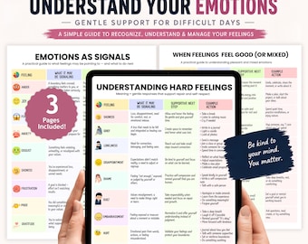 Verstehe deine Emotionen Arbeitsblätter | Emotionale Regulierung Printable | Gefühle Diagramm PDF | Ressourcen für emotionales Bewusstsein | Therapeuten Tool