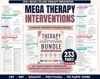Therapie-Interventionspaket, Ressourcen für Therapeuten, Sitzungsskripte & Arbeitsblätter