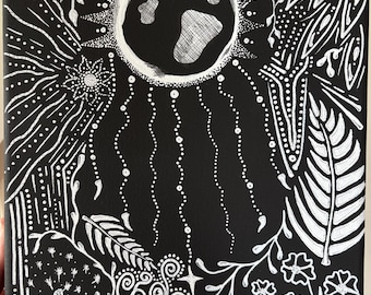 B&W Collage - Flowers, Ferns, etc.