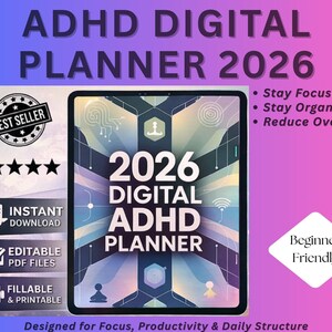 Adhd Daily Planner Printable Template Digital Download Focus Organizer Productivity System Executive Function Student Planning Task