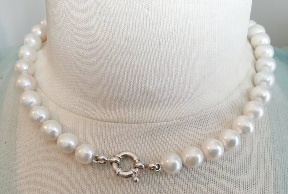 ●TATIANA● Silver 925 Ribbon Tie Pearl Necklace NZ2173 5005 Pearl Necklace With Ribbon Tie. - Etsy