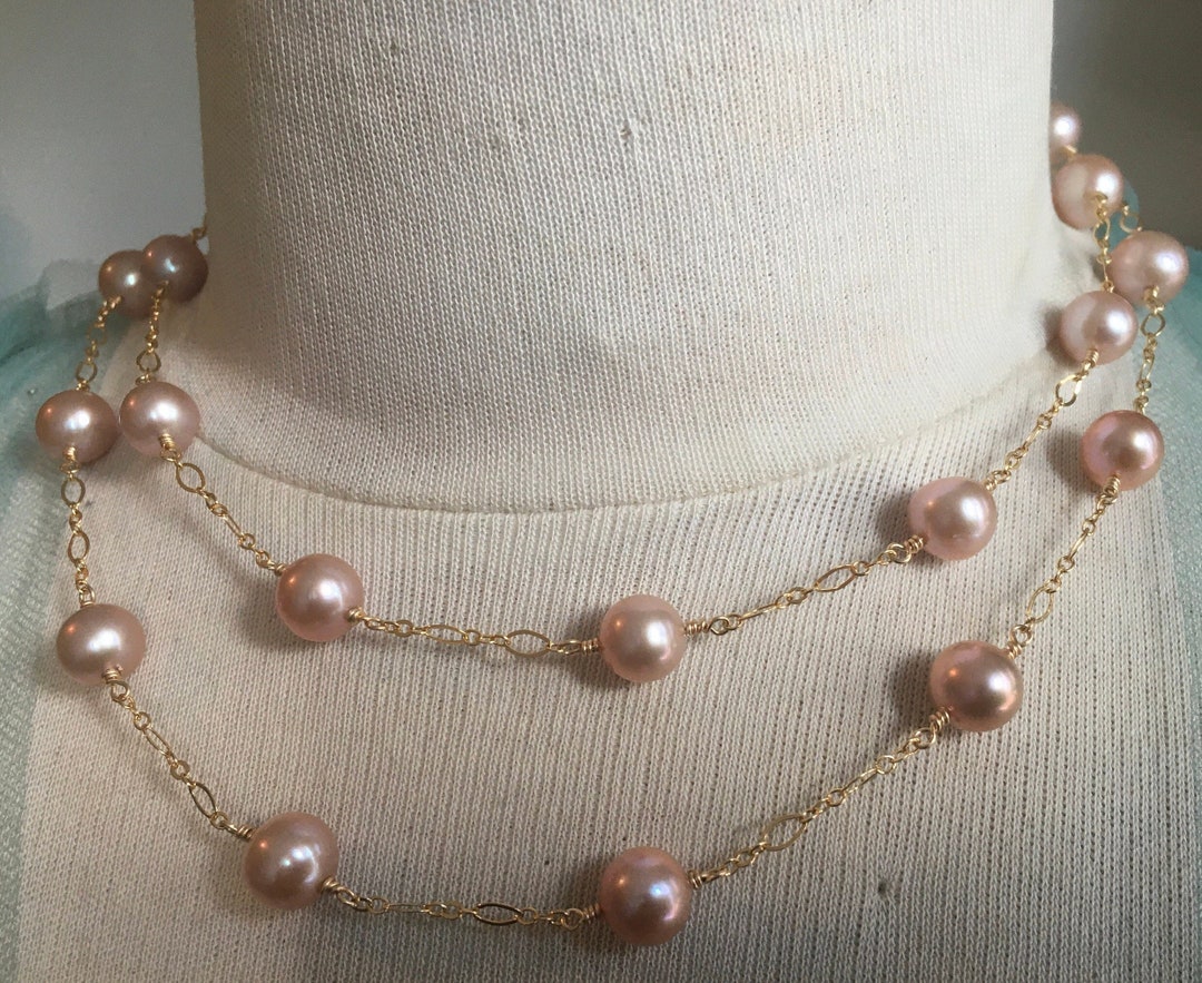 Amazon.com: The Pearl Source 14K Gold 7-8mm AAA Quality Pink