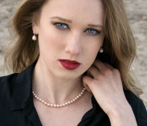 Fine Quality Classic Pearl Single Strand Necklace, Everyday Pearls, Professional Jewelry, Real Cultured Freshwater Choker Length, 30th Bday