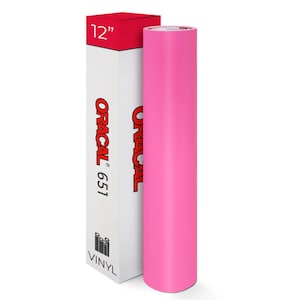 May include: A roll of bright pink vinyl next to a white box with the text "ORACAL 651" and "VINYL". The box has a red top with the number "12" printed on it, indicating a 30.48 cm roll.