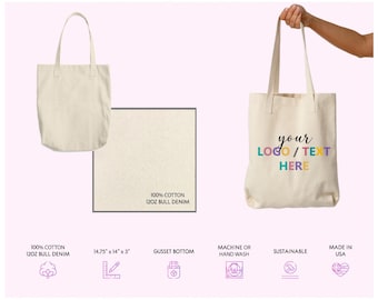 Custom Photo Canvas Tote Bag, Custom Tote Bag, Personalized, Monogram Bag, Heavy Duty Canvas Bag