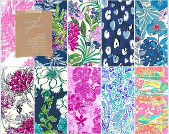 Lilly Pulitzer Inspired Pattern Vinyl & Iron-on HTV, Permanent Adhesive, Removable, Perfect for DIY Crafts, for Cricut cutting machines