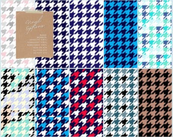 Houndstooth Premium Vinyl Patterns & Iron-on HTV, Self-Adhesive, Permanent, Removable, DIY Crafts, for all Cricut cutting machines