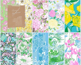 Lilly Pulitzer Inspired Pattern Vinyl & Iron-on HTV, Permanent Adhesive, Removable, Perfect for DIY Crafts, for Cricut cutting machines