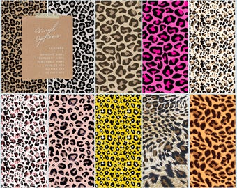 Animal Skin Leopard Print Premium Vinyl Patterns, Permanent, Removable & Iron-on HTV, Perfect for DIY Crafts, for Cricut cutting machines