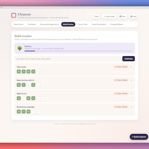 ADHD Exam & Study Planner | Focus Timer, Class Assignment Tracker for Neurodivergent Students