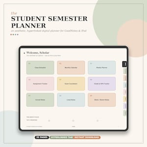 Student Semester Planner, Assignment Tracker, GPA Calculator (Digital Download)
