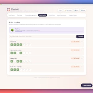 ADHD Exam & Study Planner | Focus Timer, Class Assignment Tracker for Neurodivergent Students