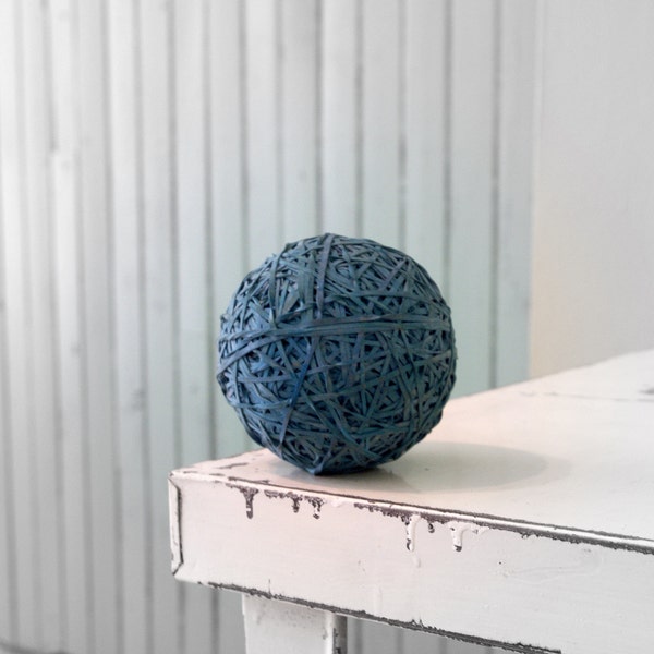 Big blue rubber band ball