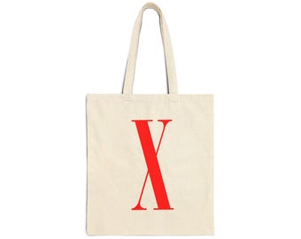 BullShxt Letter X Tote Bag | Monogram Initial Canvas Tote