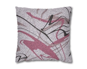 Abstract Pink Brushstroke Pillowcase | Square Decorative Pillowcase