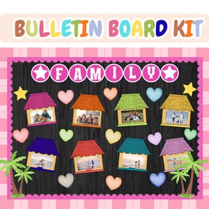 Familie Bulletin Board Kit, Klassenzimmer Tür Dekoration, Schulanfang (Digitaler Download)