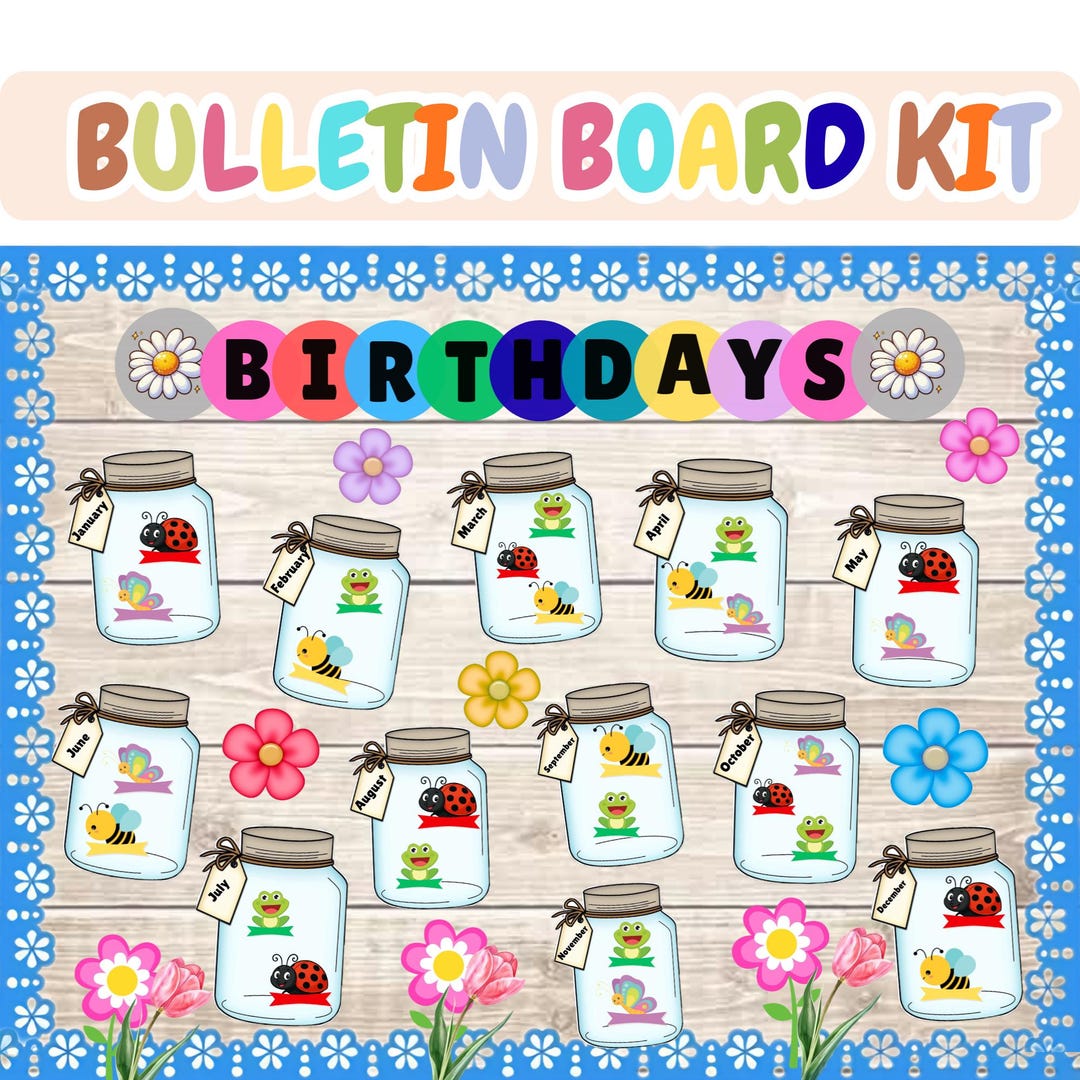 Editable Jar Bug Birthday Bulletin Board Kit, Spring Classroom Decor ...