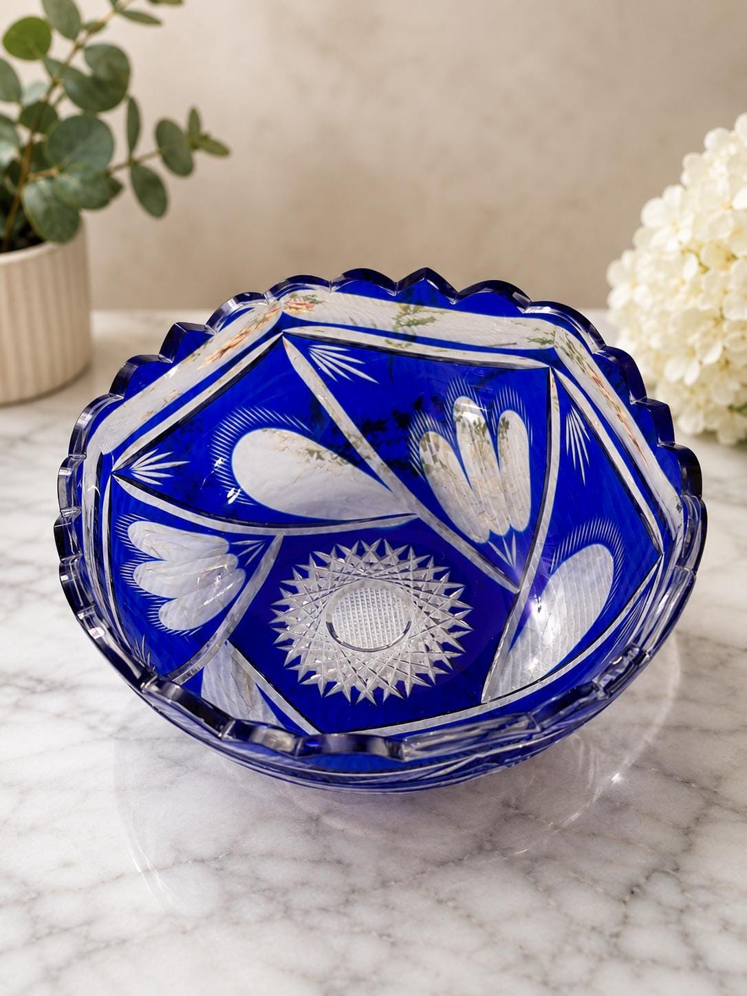 Cobalt Crystal Bowl - Etsy
