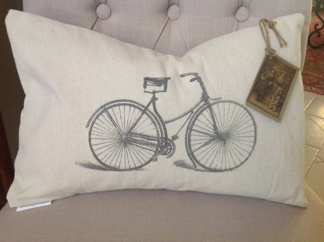 Vintage Bicycle Pillow Etsy
