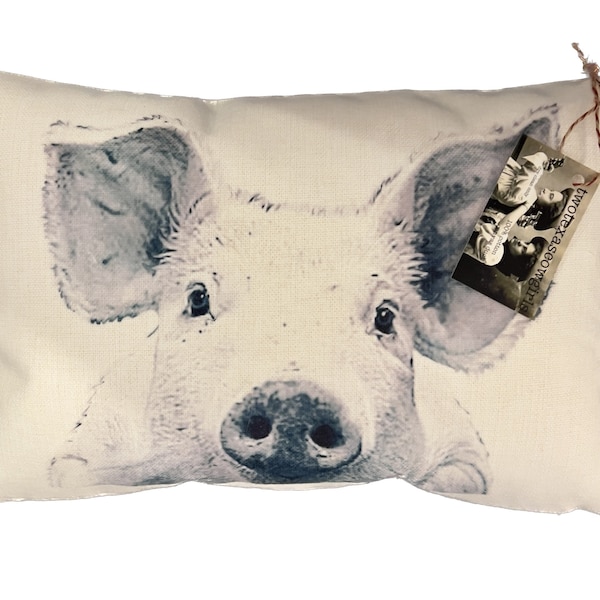 Pig Pillow | Olive | Decorative Throw Pillow | Complete with Insert or Cover Only