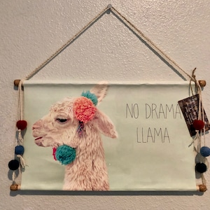No Drama Llama Canvas Wall Hanging
