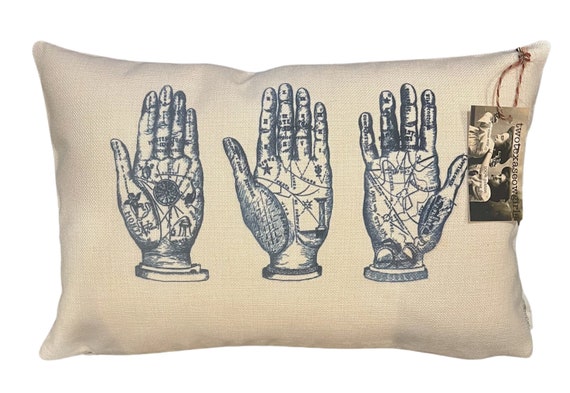 Vintage Palm Reading Pillow Decorative Throw Pillow Complete