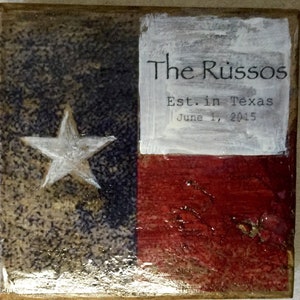 Personalized Rustic Texas Flag Coasters