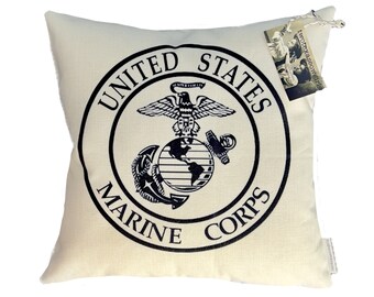 Army, Navy, Air Force, Marines, Coast Guard Pillow | Decorative Throw Pillow | Complete with Insert or Cover Only