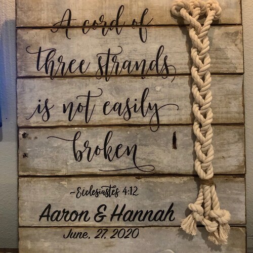 A Cord of THREE Strands is Not Easily BROKEN SVG Cut File - Etsy