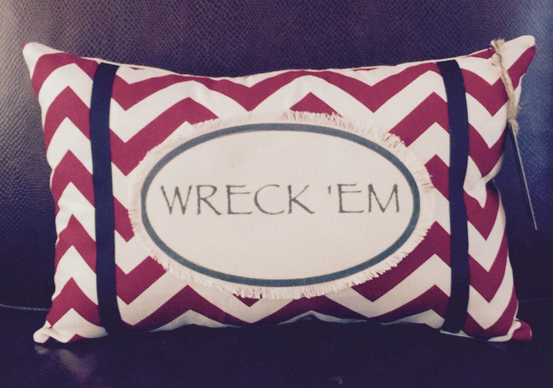Texas Tech Wreck Em Pillow Etsy