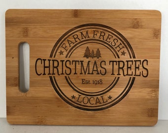 Farm Raised Christmas Trees cutting board