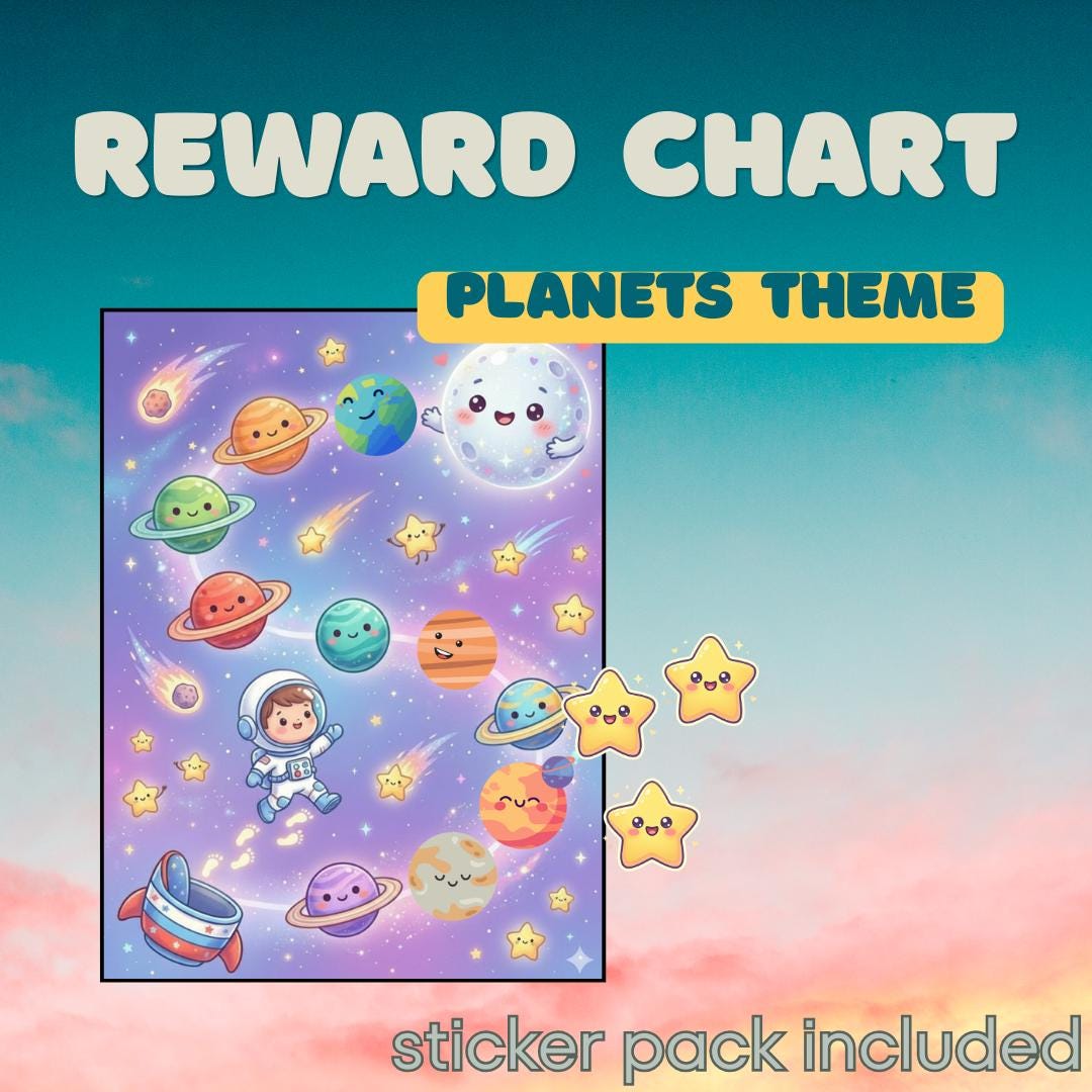 Astronaut Reward Chart for Toddlers, Galaxy Behavior Map, Outer Space ...