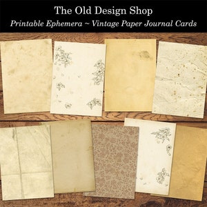 Afdrukbare ATC Grunge Paper Journal-kaarten Junk Journal Ephemera Cardmaking Supply Shabby Neutral Ephemera Mini Papers Digitale Download JPG
