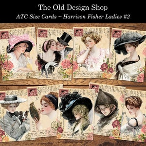 Junk Journal Ephemera Card Making Supply Vintage Lady Pretty Girl afdrukbare dagboekkaarten direct downloaden