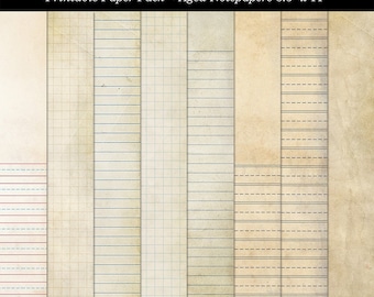 Printable Paper Pack Aged Shabby Grunge Notepapers 8.5 inch x 11 inch Digital Download Background Papers