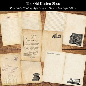 Afdrukbare ongewenste dagboek Kantoorpagina's handtekening papieren koffie geverfd papier Pack handschrift ongewenste tijdschrift levering digitale download JPG-formaat
