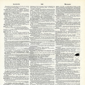 Définition de la page de dictionnaire imprimable pour l'hérédité du troupeau Page de livre ancien du patrimoine Hereford Utilisation commerciale Téléchargement numérique Format JPG