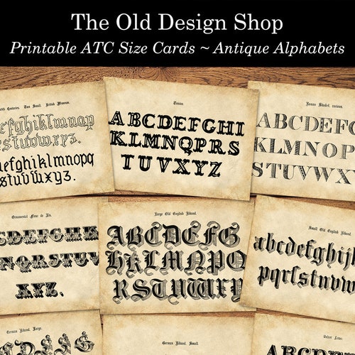 Antique Alphabets Printable Atc Shabby And Aged Grunge Alpha Etsy