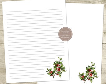 Printable Christmas Stationery Digital Download Instant | Etsy