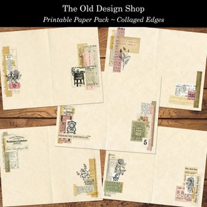 Junk Journal Pages Printable Vintage Collage Clipart Papers Junk Journal Supplies Instant Download