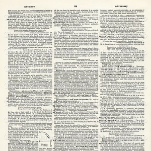 Definición de página de diccionario imprimible para aventura avanzada Adverbio aventurero Página de libro vintage Uso comercial Descarga digital Formato JPG