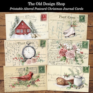 Weihnachten verändert Postkarten Journal Karten digitaler Download druckbare Collage Sheets