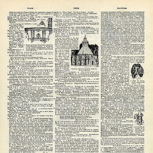Afdrukbare woordenboekpagina Love Loveable vintage boekenpagina Junk Journal Supply Card Making Supply volledig commercieel gebruik hoge resolutie JPG